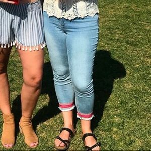 Size 10 cropped embroidered jeans